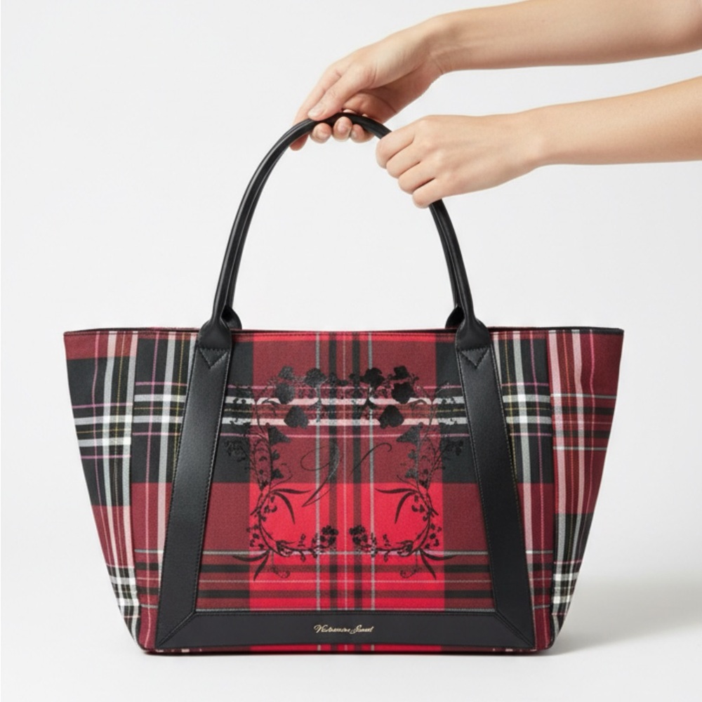 Victoria’s Secret plaid multi color red tote